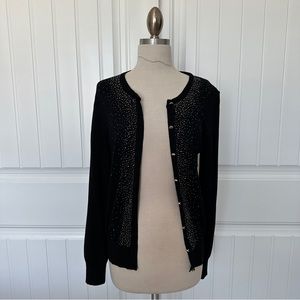 Catherine Malandrino Black Rhinestone Cardigan